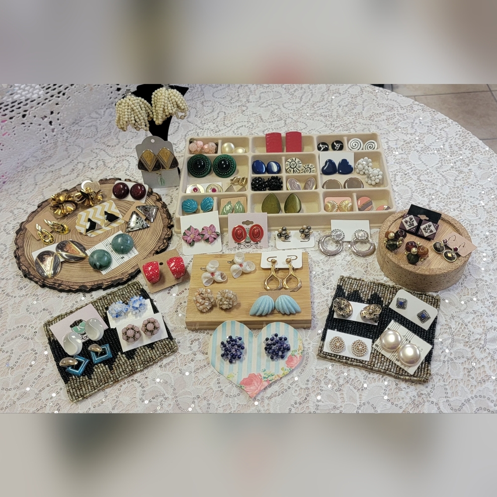 50 Vintage to Modern Earring PAIRS